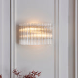 Amos Occitaine Brushed Aged Brass & Clear Glass Wall Light