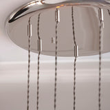 Amos Lucid Bright Nickel & Clear Ribbed Glass 7 Light Cascade