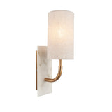 Amos Compton Marble Curved Wall Light with Linen Shade