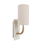 Amos Compton Marble Curved Wall Light with Linen Shade