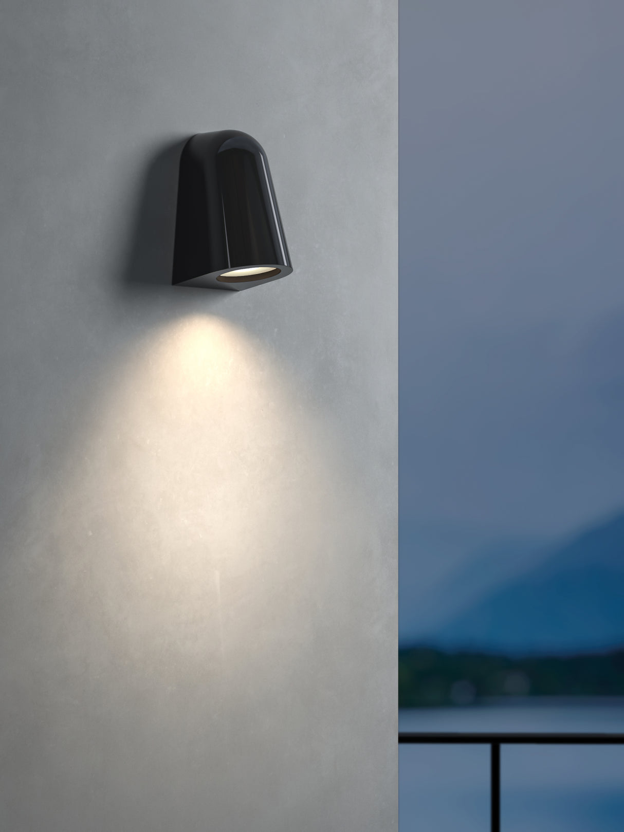 Astro Mast Light Gloss Glaze Black Coastal Wall Light