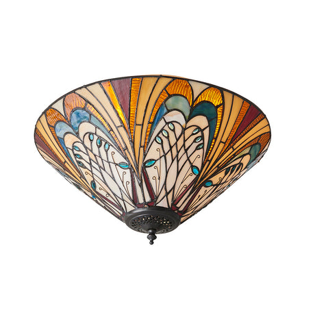 Tiffany Hector Medium 2lt Flush Ceiling Light