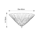 Tiffany Hector Medium 2lt Flush Ceiling Light