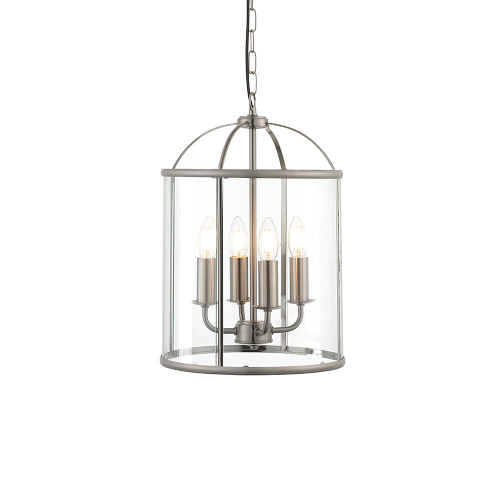 Endon Lambeth 4lt Lantern Satin Nickel