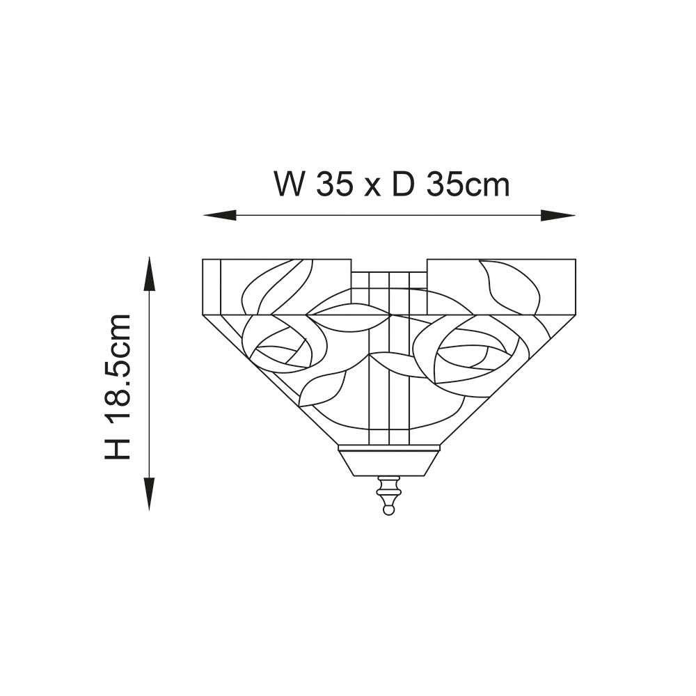 Tiffany Willow Medium 2lt Flush Ceiling Light