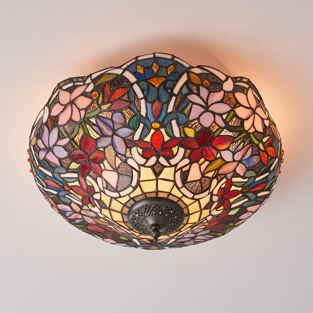 Tiffany Sullivan Medium 2lt Flush Ceiling Light