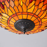 Tiffany Dragonfly Flame Medium 2lt Flush Ceiling Light