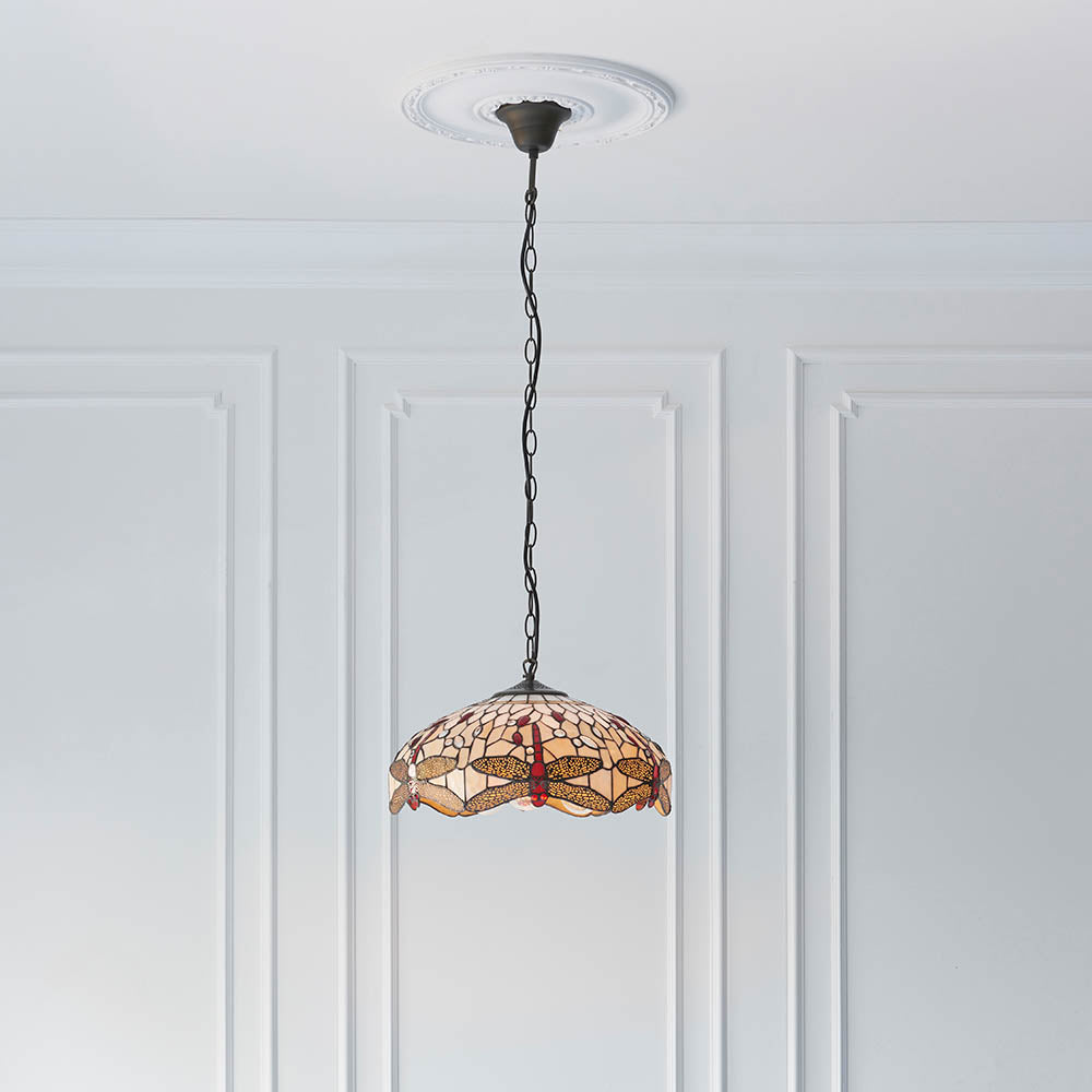 Tiffany Dragonfly Beige Medium 3lt Pendant