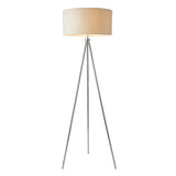 Endon Tri Floor Lamp Chrome plate & ivory fabric