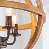 Endon Toba 4lt Wooden Orb Chandelier from Amos Lighting + Home