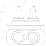 Astro Trimless Round Twin Adjustable Matt White Interior Downlight