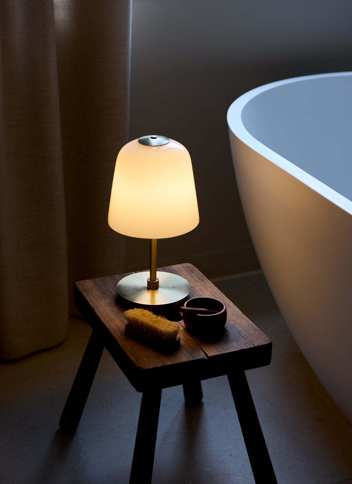 Halo Design Room 49 Portable Table Lamp Opal  / Antique Brass