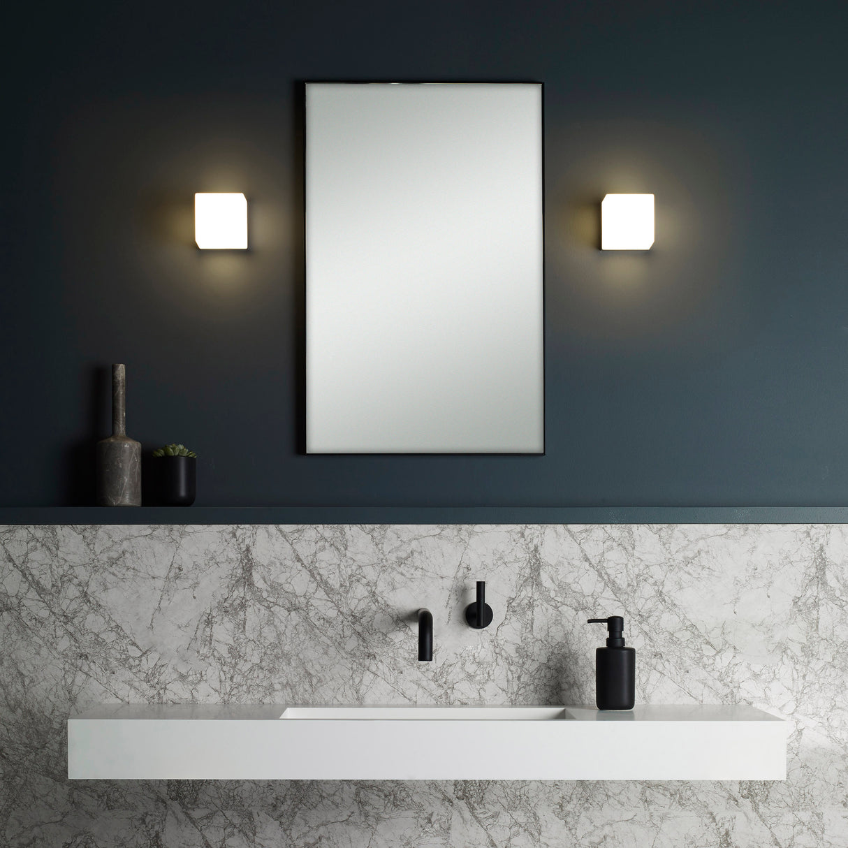 Astro Cube Polished Chrome Bathroom Wall Light