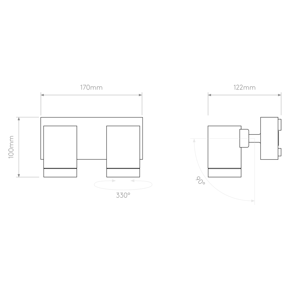 Astro Bayville Twin Spot Textured Black Outdoor Spotlight