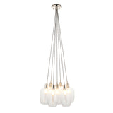 Amos Lucid Bright Nickel & Clear Glass 7 Light Cluster