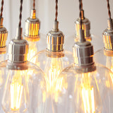 Amos Lucid Bright Nickel & Clear Glass 7 Light Cluster