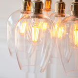 Amos Lucid Bright Nickel & Clear Glass 7 Light Cluster