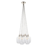 Amos Lucid Bright Nickel & Clear Glass 7 Light Cluster