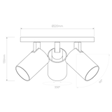 Astro Ascoli Triple Round Bronze Interior Spotlight