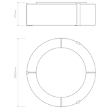 Astro Salina 400 Interior Ceiling Light White Fabric/Bronze