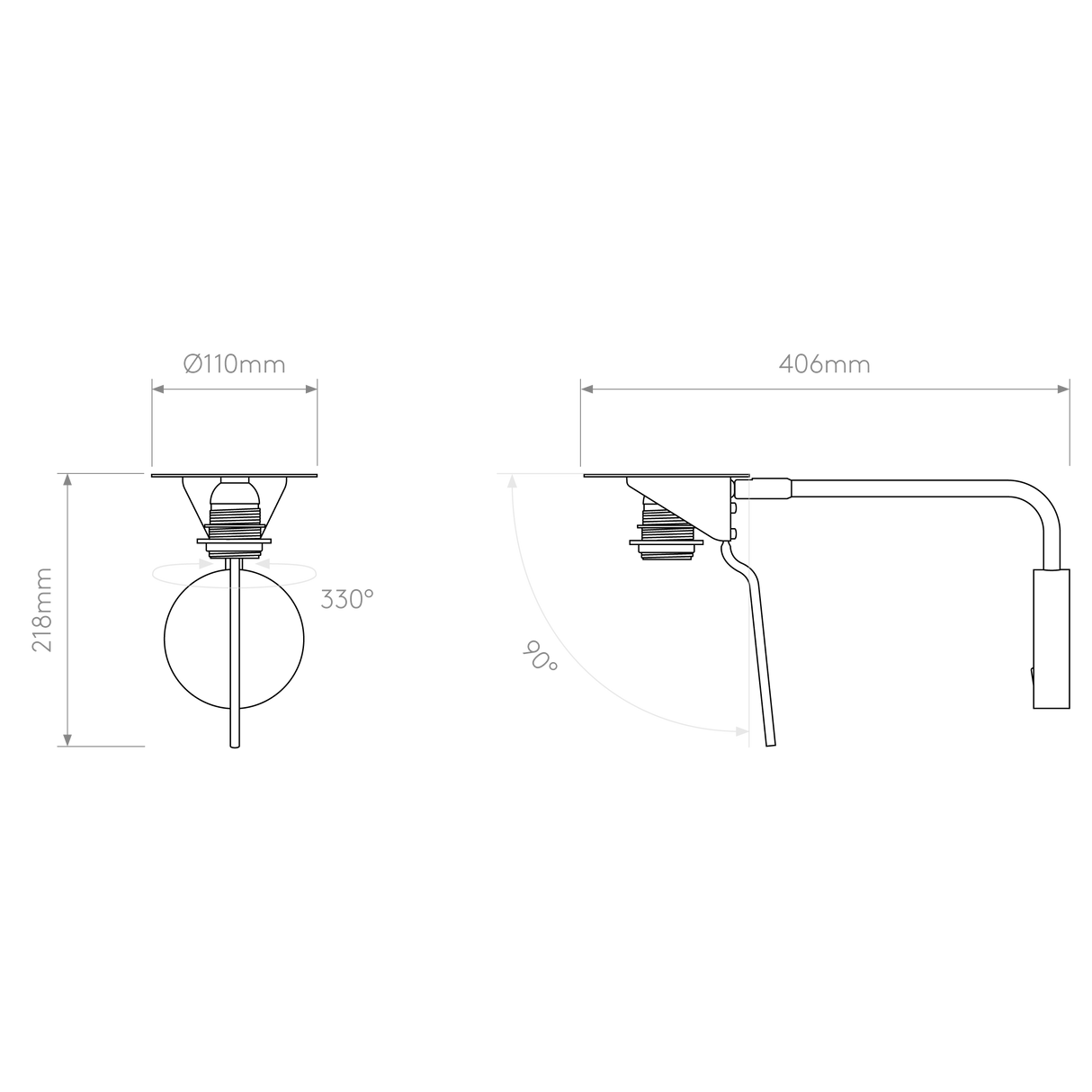 Astro Mitsu Swing Arm Base Bronze Interior Wall Light