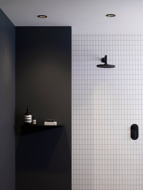 Astro Minima Round Fixed IP65 Matt Black Bathroom Downlight