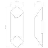 Astro Ako 420 Phase Matt White/Gold Interior Wall Light