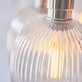 Amos Lucid Bright Nickel & Clear Ribbed Glass 7 Light Cluster