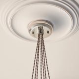 Amos Lucid Bright Nickel & Clear Ribbed Glass 7 Light Cluster