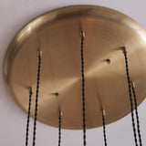 Amos Lucid Antique Brass & Clear Ribbed Glass 7 Light Cascade