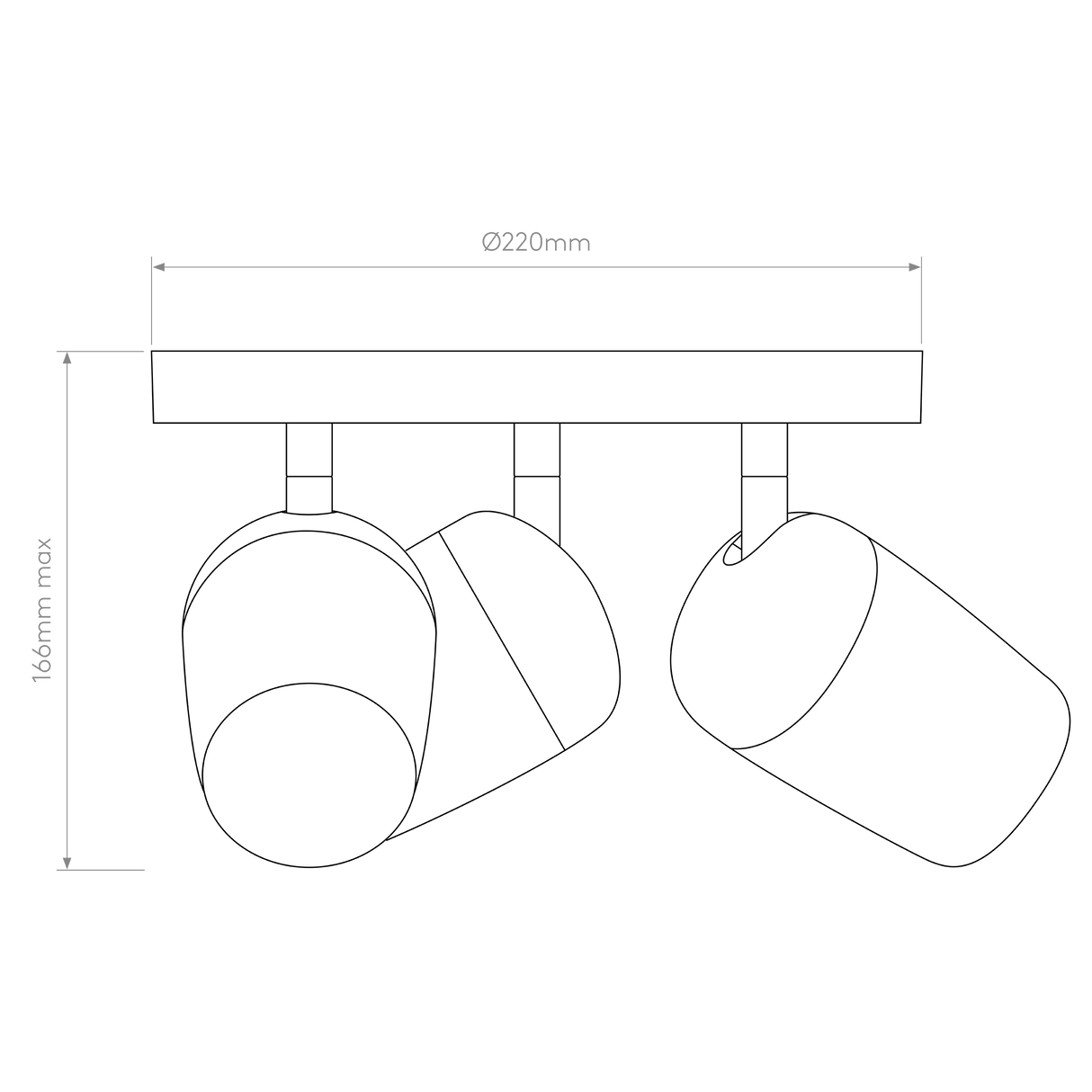 Astro Koto Triple Round Matt Black Interior Spotlight