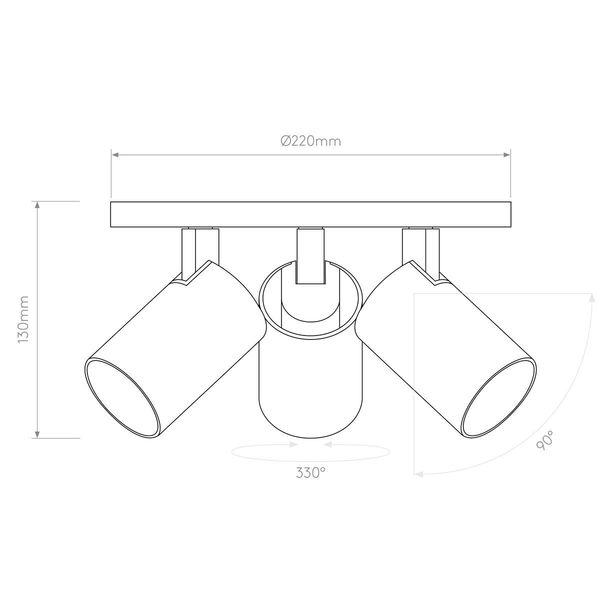 Astro Ascoli Triple Round Matt Nickel Interior Spotlight