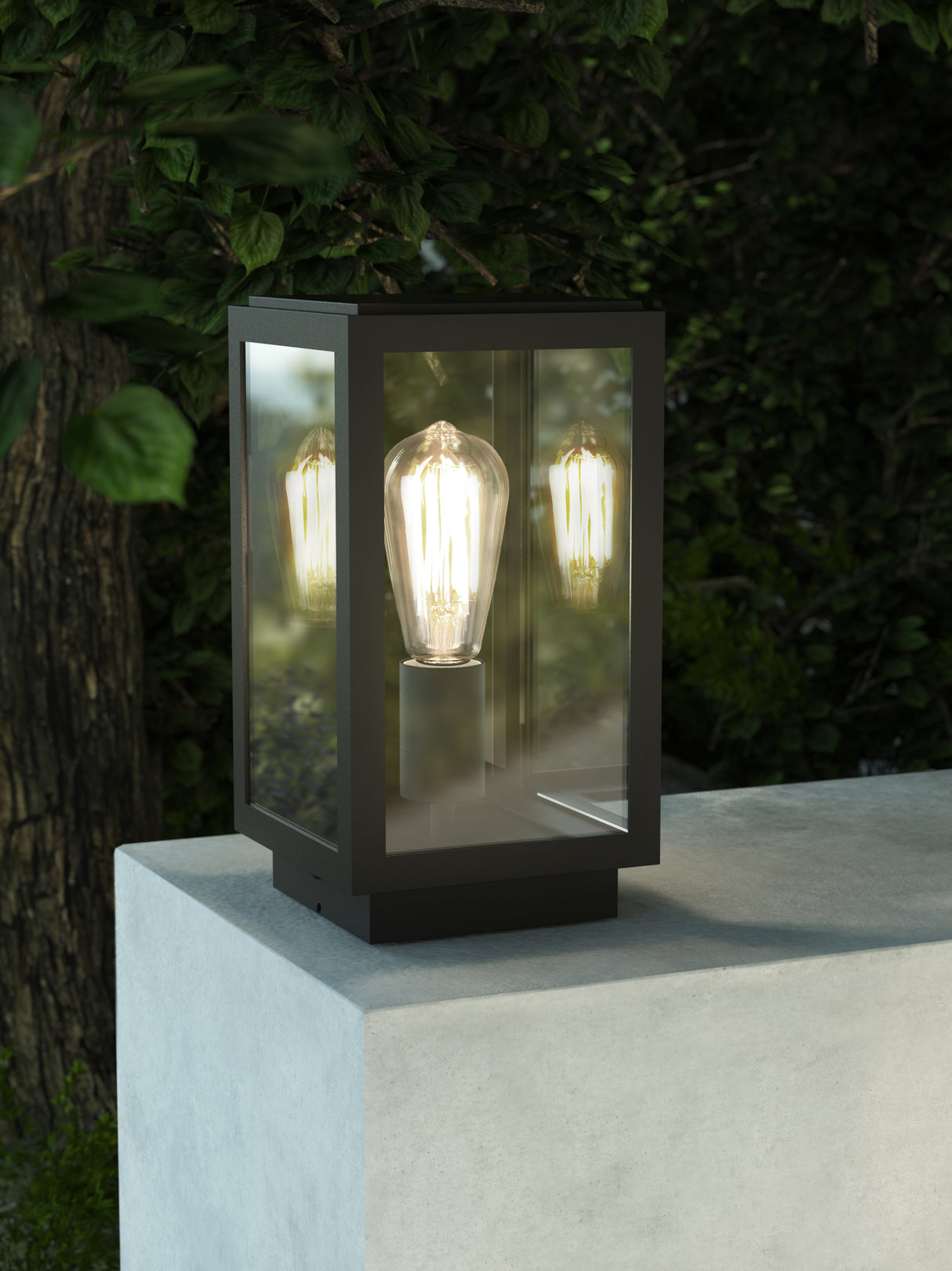 Astro Homefield Pedestal Textured Black Outdoor Pedestal Light