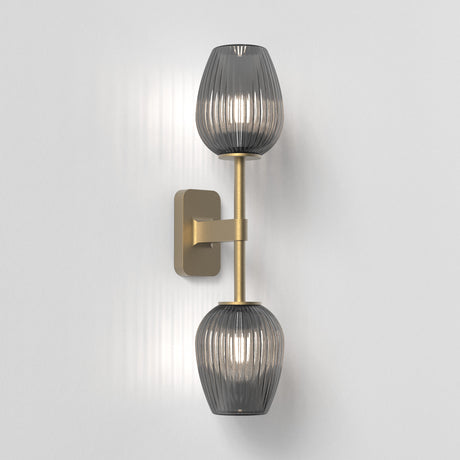 Astro Tacoma Twin Antique Brass Bathroom Wall Light