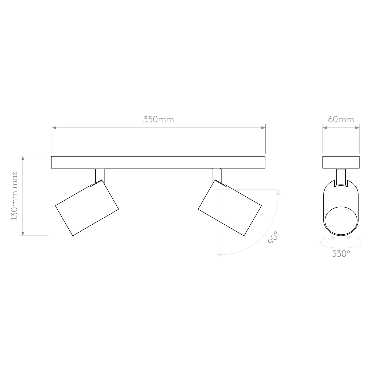 Astro Ascoli Twin Matt Nickel Interior Spotlight