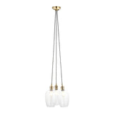 Amos Lucid Antique Brass & Clear Glass 3 Light Cluster