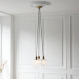 Amos Lucid Antique Brass & Clear Glass 3 Light Cluster