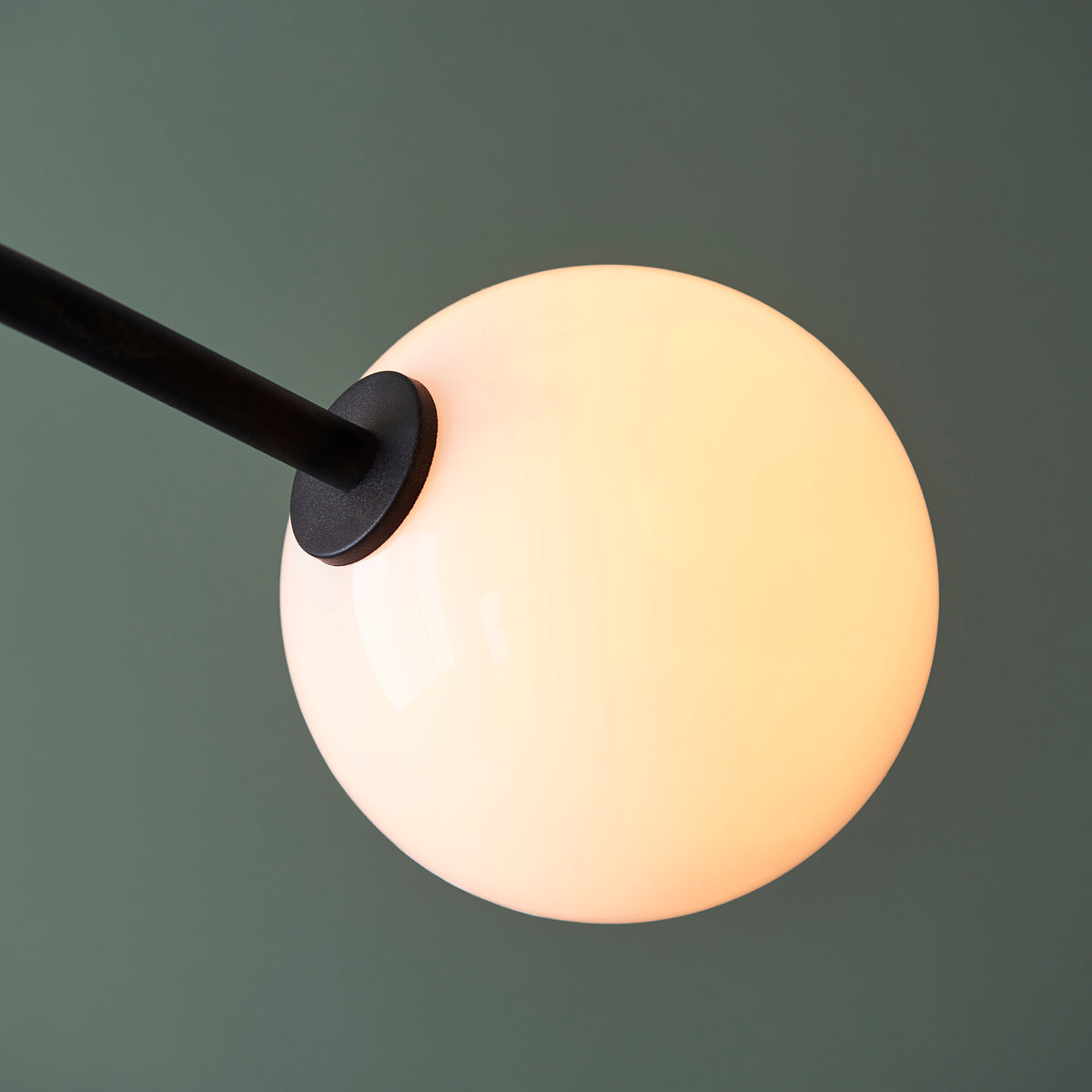 Endon Balance 4 Light Semi Flush Textured matt black & gloss opal glass