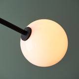 Endon Balance 4 Light Semi Flush Textured matt black & gloss opal glass