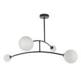 Endon Balance 4 Light Semi Flush Textured matt black & gloss opal glass