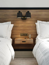 Astro Edward Twin Base Matt Black Interior Wall Light