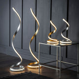 Endon Aria Floor Lamp Silver leaf & white acrylic
