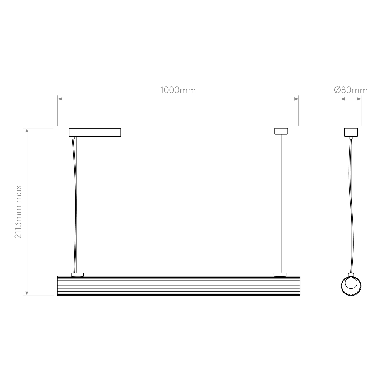 Astro io Pendant 1000 Matt Black Interior Pendant Light