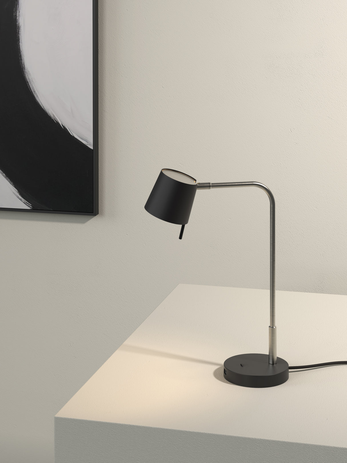 Astro Miura Desk Lamp Base USB Matt Nickel Interior Table Light