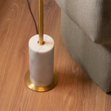 Amos Ronde Brushed Brass & Marble Floor Lamp