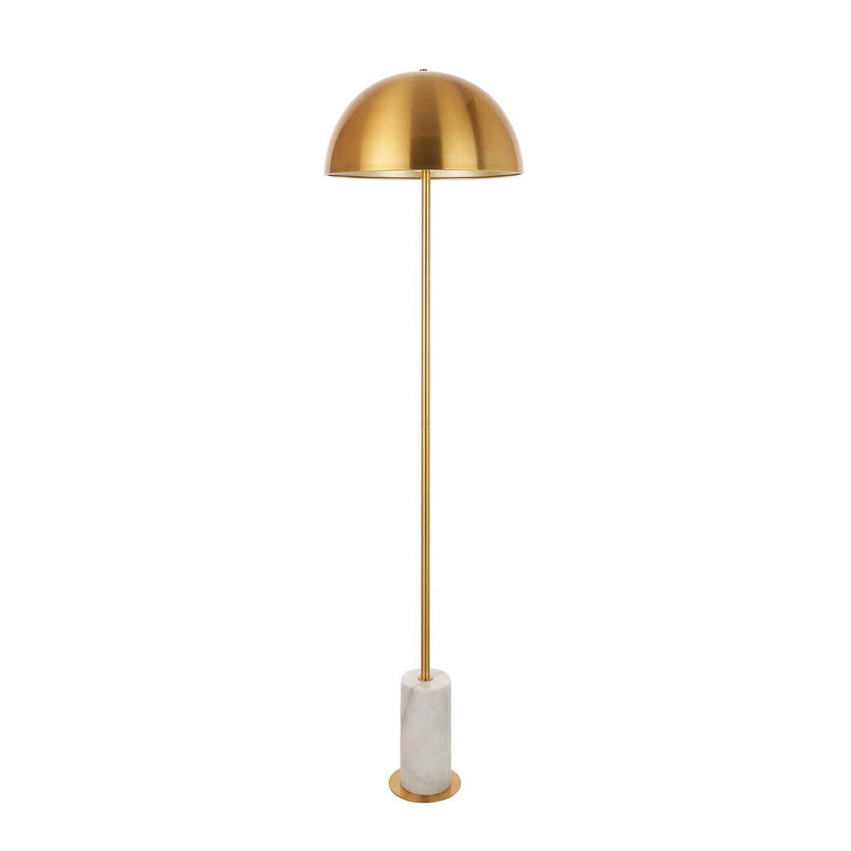 Amos Ronde Brushed Brass & Marble Floor Lamp