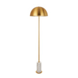 Amos Ronde Brushed Brass & Marble Floor Lamp