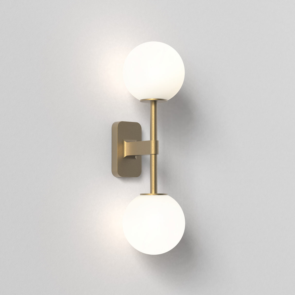 Astro Tacoma Twin Antique Brass Bathroom Wall Light