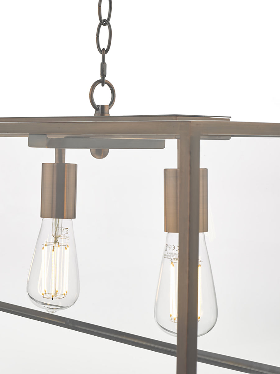 Dar Academy 5 Light Bar Pendant Antique Copper –  from Amos Lighting + Home