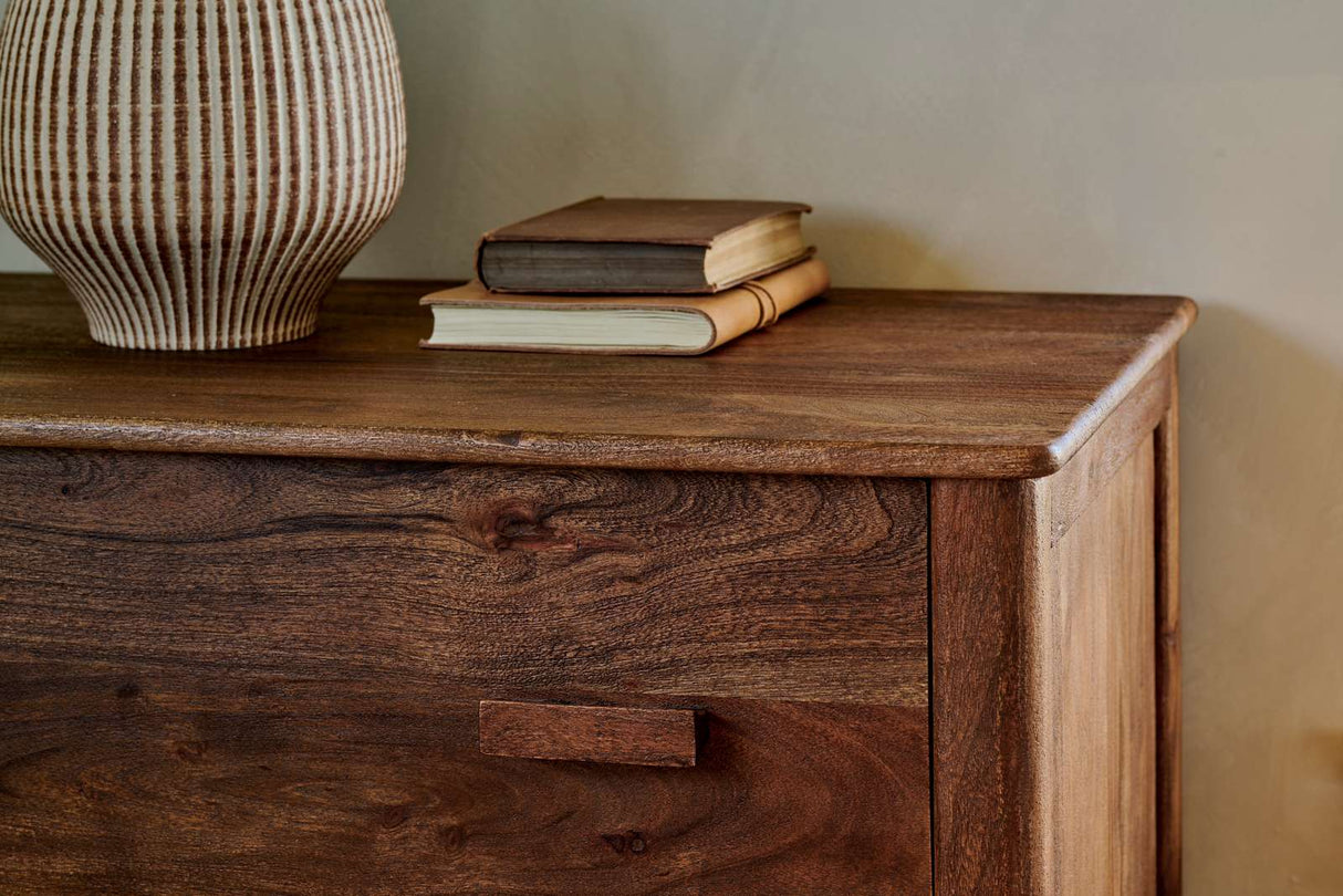 Nkuku Anbu Acacia Chest of Drawers Washed Walnut